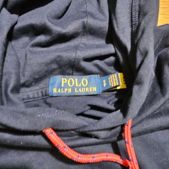 Polo Ralph Lauren Lightweight Hoodie Men's Small S Navy Moose Outdoors Logo New - Picture 7 of 9